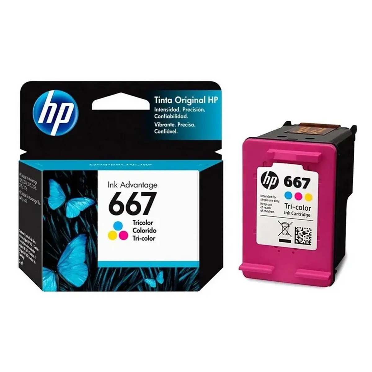 Cartucho de tinta original HP 667 Tricolor