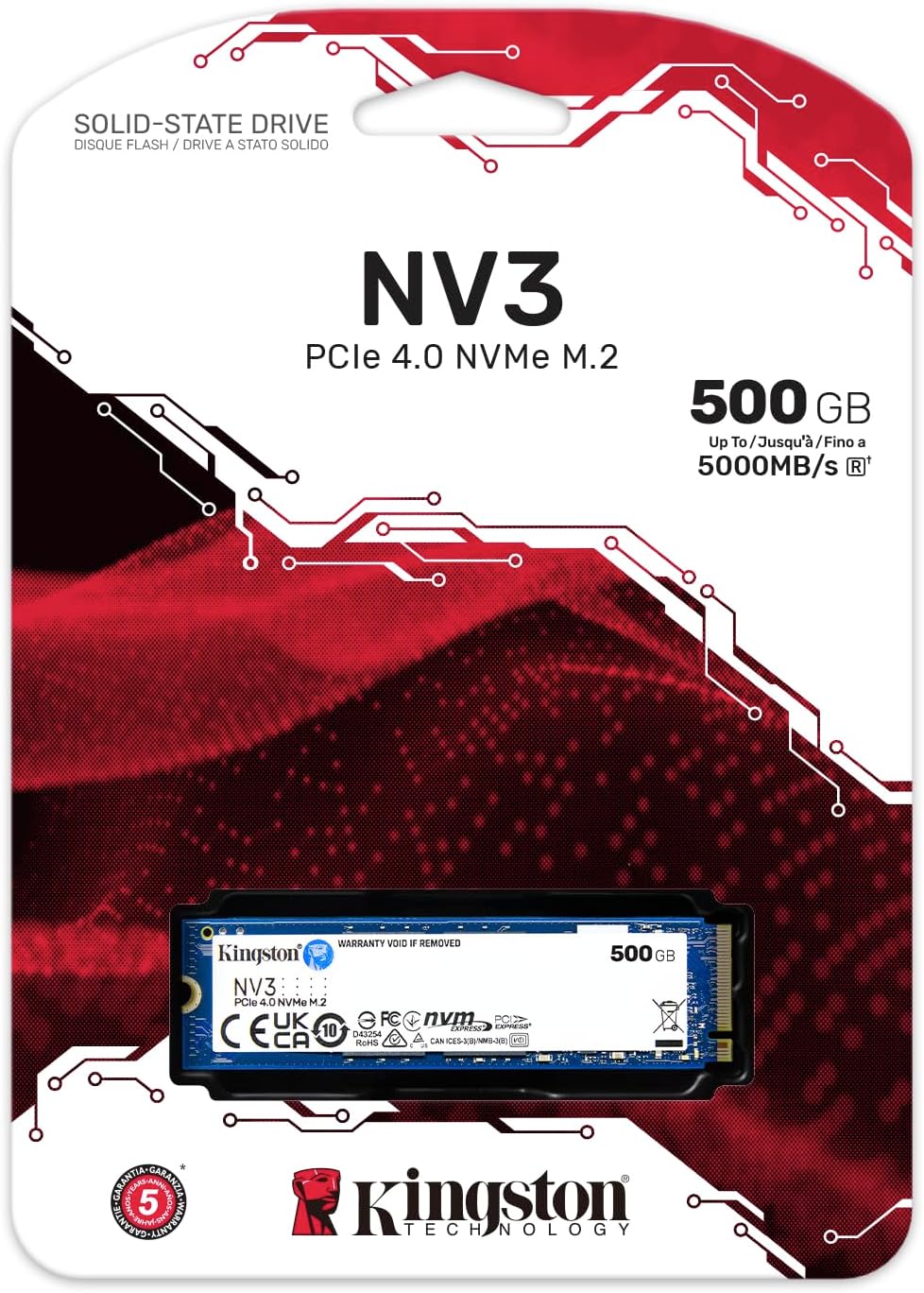 Disco de estado solido KINGSTON 500GB M.2 2280 PCIe NV3 SSD