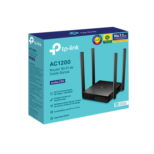 Router TP-Link Archer C50 - AC1200 Wireless Dual Band 4 Antenas