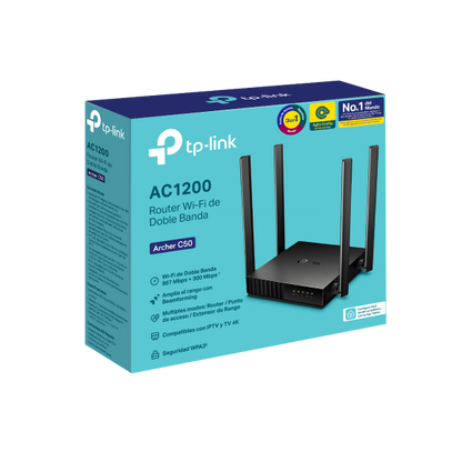 Router TP-Link Archer C50 - AC1200 Wireless Dual Band 4 Antenas